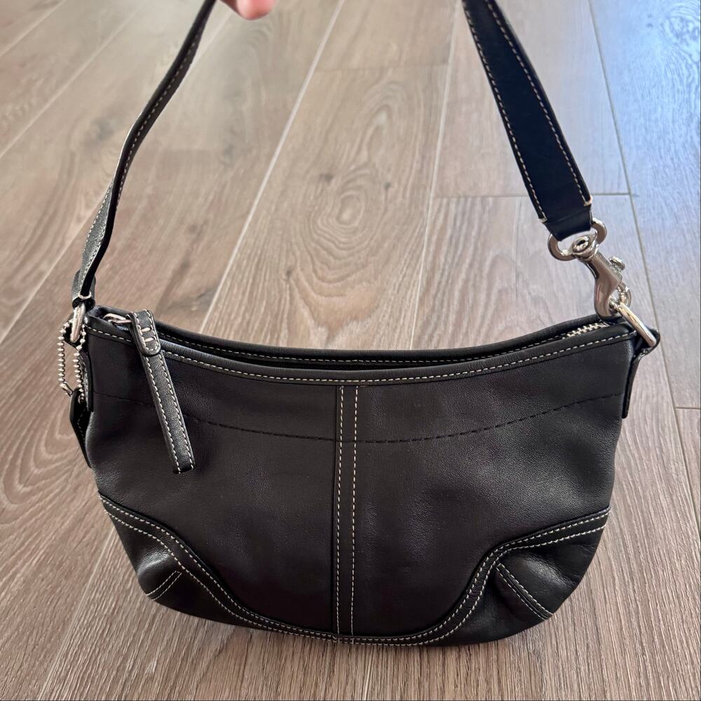 VTG Coach Soho 4283 Bag Hobo Shoulder Handbag Purse Pochette Mini Black Leather